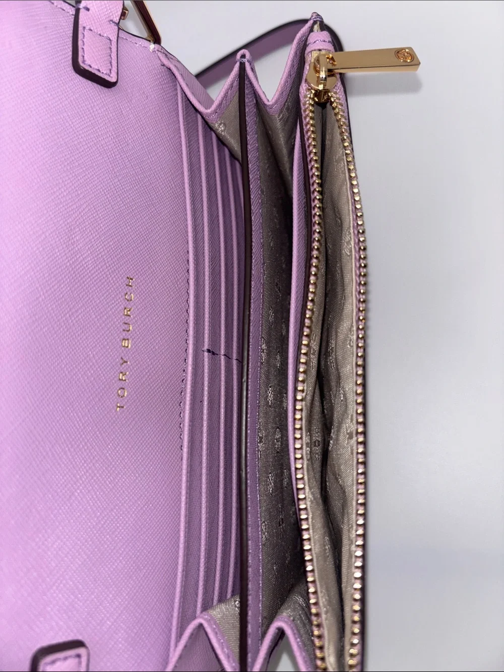 Tory Burch lavender saffiano